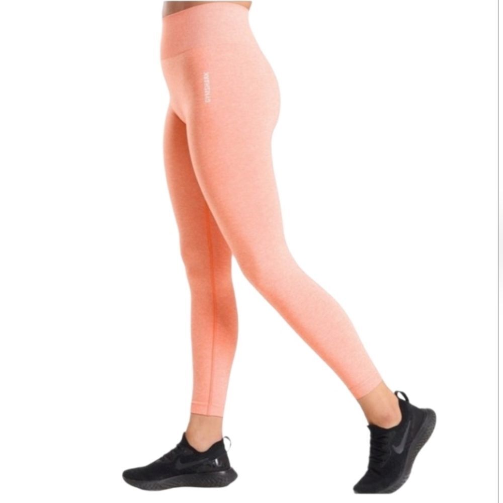 gymshark adapt seamless leggings heather orange marl size S